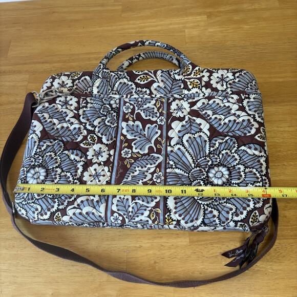 Vera Bradley Laptop Computer Crossbody Bag Hard Sided Slate Blooms - Picture 4 of 16